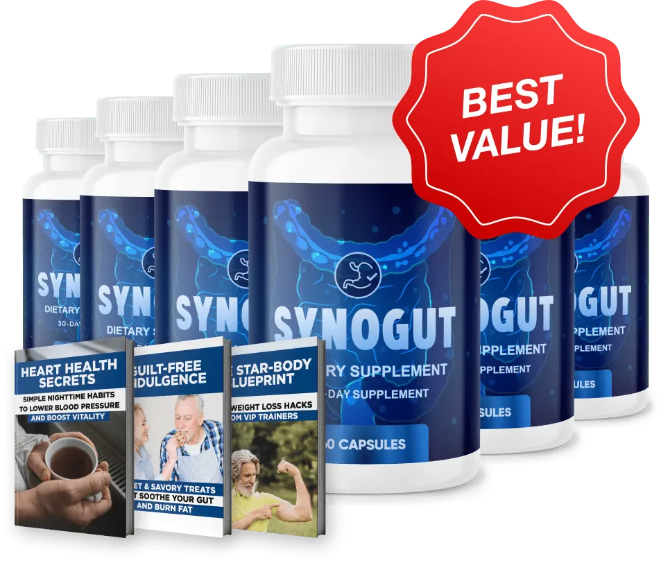 Synogut Official Website Synogut best value pack, 6 bottles with 3 free bonus ebooks